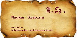 Mauker Szabina névjegykártya